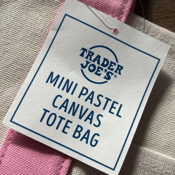 Trader Joe’s Mini Pastel Canvas Tote Bag - Picture 2 of 6